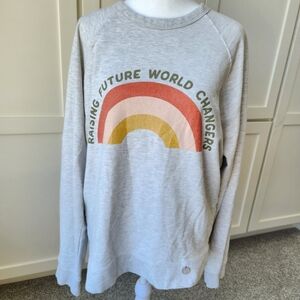 Crowned Free Gray Sweatshirt Raising Future World Changers Graphic Cute Medium